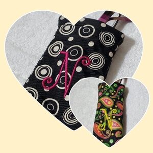 Personalized "N" Eyeglass Pouch 2 Cases